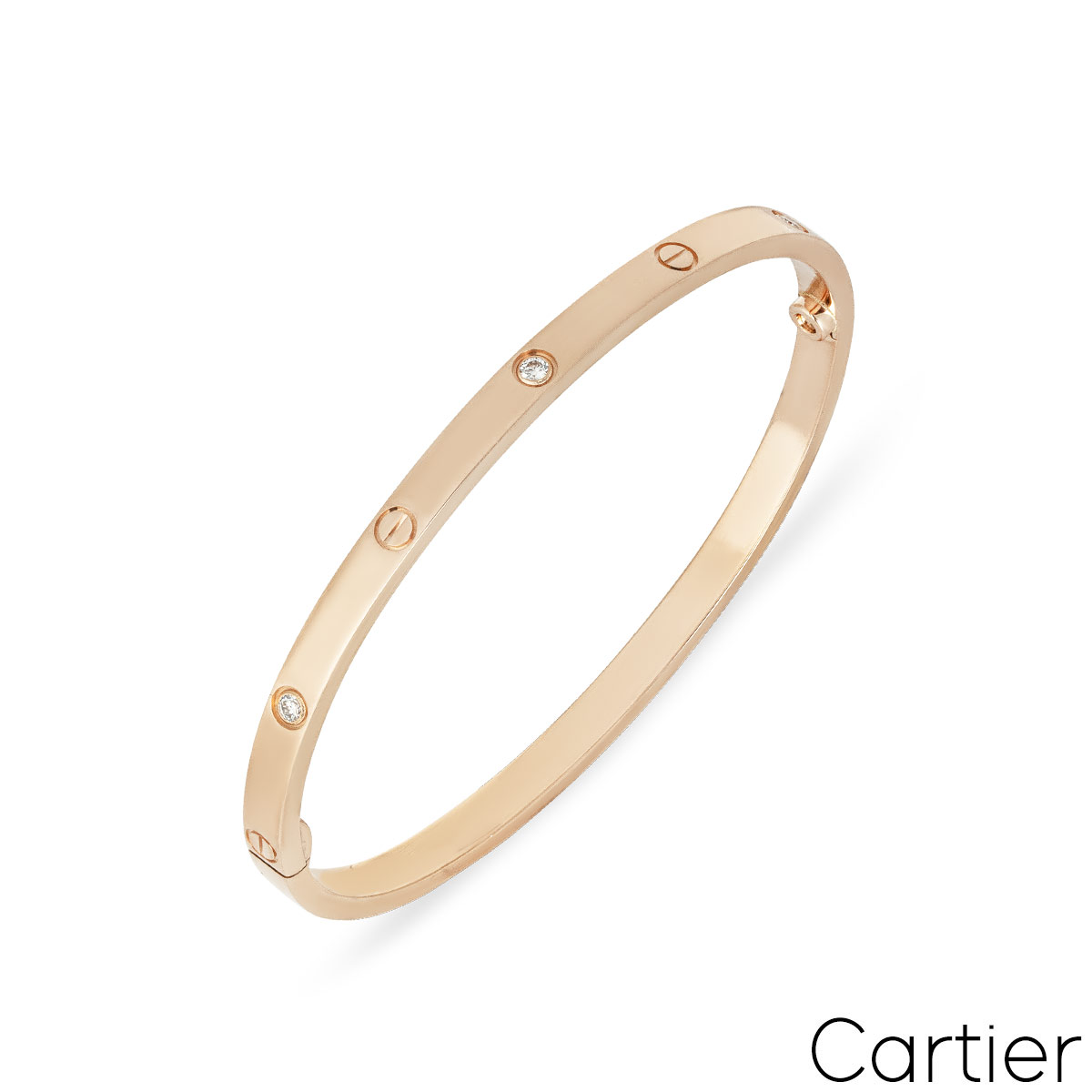 Cartier Rose Gold 6 Diamond SM Love Bracelet Size 18 B6047618 Cartier Rose Gold 6 Diamond SM Love Bracelet Size 18 B6047618